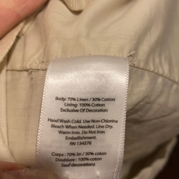 Vineyard Vines linen cap sleeve ivory dress size 4​ - Picture 9 of 9